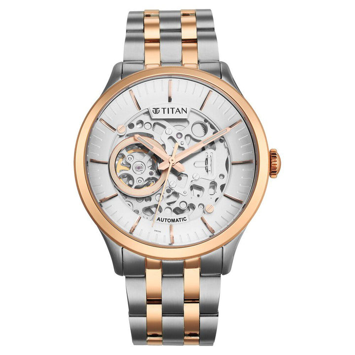 Titan Metal Mechanicals Silver Dial Automatic Stainless Steel Strap Watch for Men - The Watch Factory ®