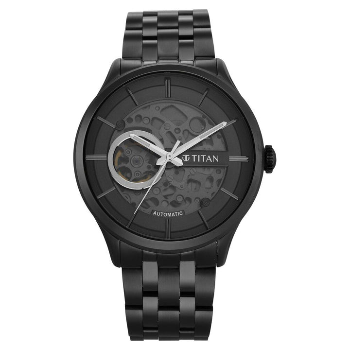 Titan Metal Mechanicals Automatic Grey Dial Grey Stainless Steel Strap Watch For Men - The Watch Factory ®