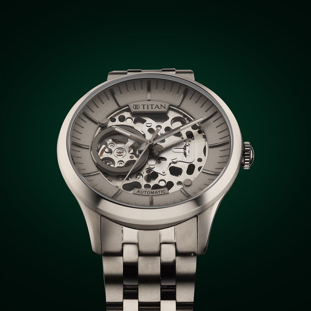 Titan Metal Mechanicals Anthracite Dial Analog Titanium Strap watch for Men - The Watch Factory ®