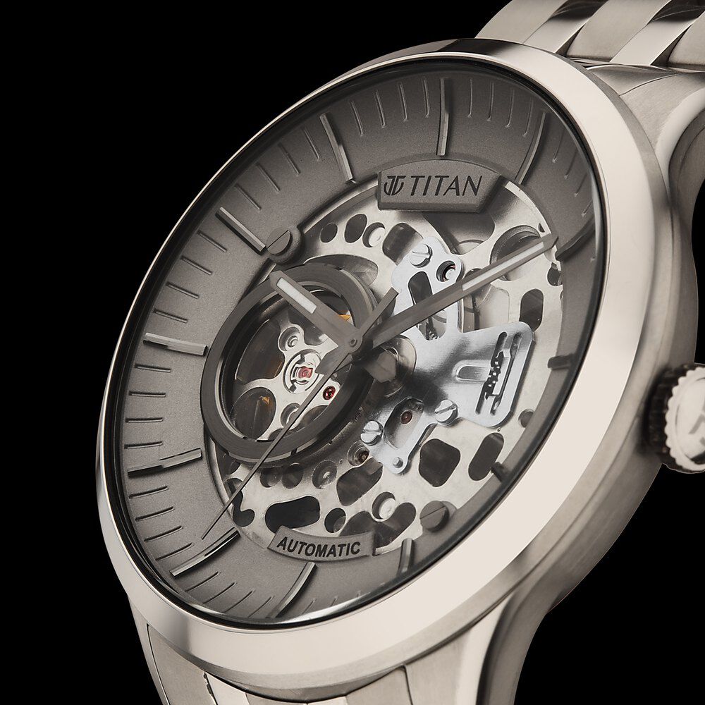 Titan Metal Mechanicals Anthracite Dial Analog Titanium Strap watch for Men - The Watch Factory ®