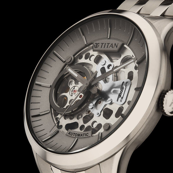 Titan Metal Mechanicals Anthracite Dial Analog Titanium Strap watch for Men - The Watch Factory ®