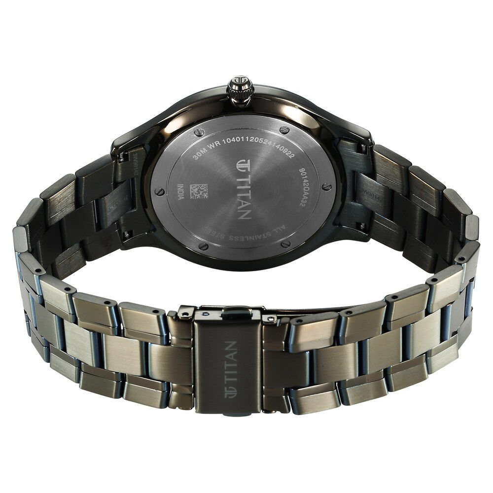 Titan Clasique Slim Quartz Analog with Date Brown Dial With Two Toned Color Stainless Steel Strap Watch For Men - The Watch Factory ®