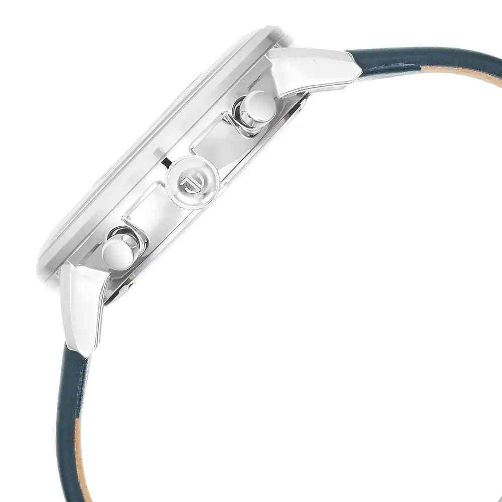 Titan Infinity Display Silver Dial Leather Strap Watch 90146SL01