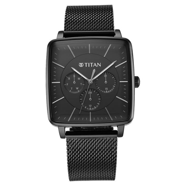Titan Avant Garde Black Dial Quartz Multifunction Stainless Steel Strap watch for Men - The Watch Factory ®