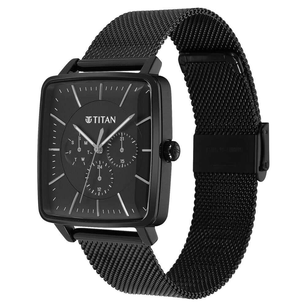Titan Avant Garde Black Dial Quartz Multifunction Stainless Steel Strap watch for Men - The Watch Factory ®