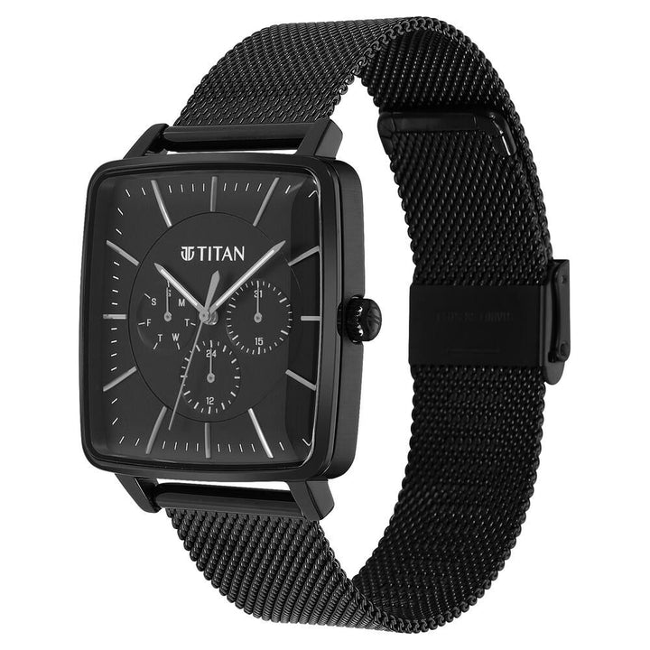 Titan Avant Garde Black Dial Quartz Multifunction Stainless Steel Strap watch for Men - The Watch Factory ®