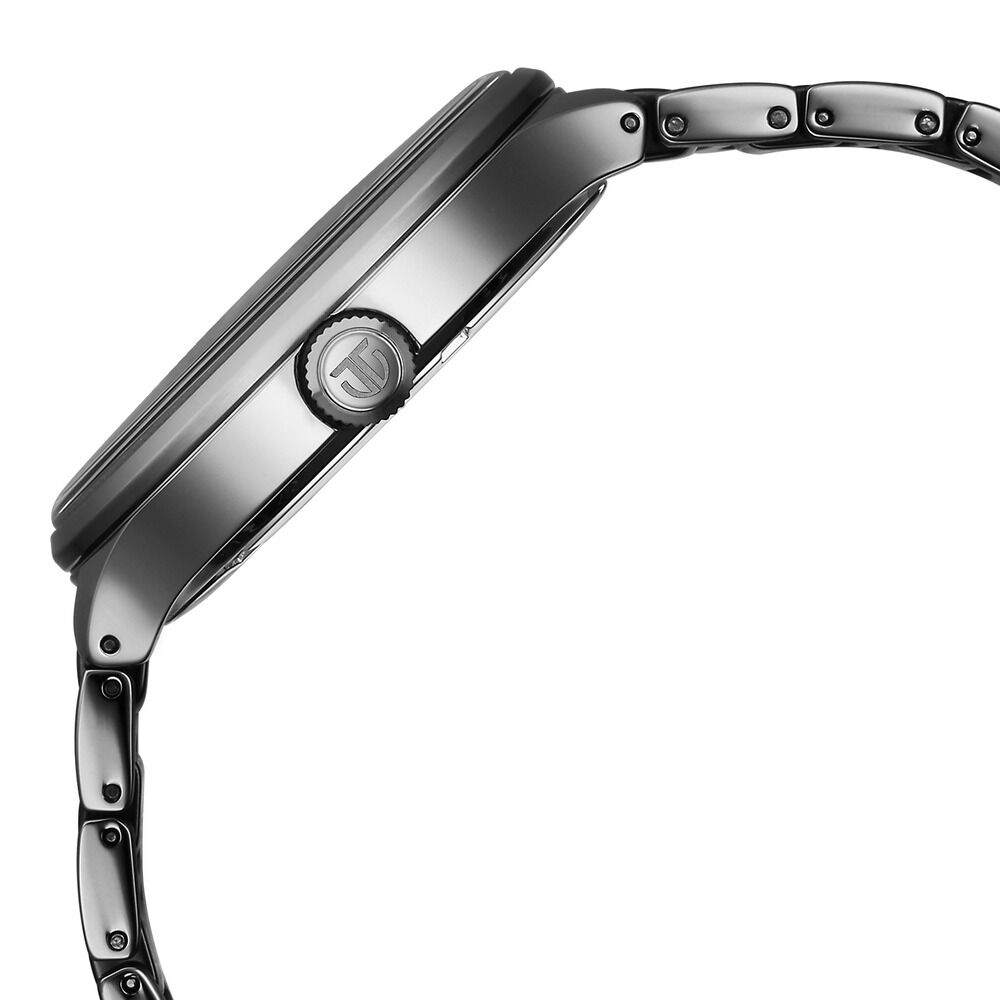 Titan Ceramic Fusion Multifunction Black Round Dial Two Toned Stainless Steel Strap Watch For Men - The Watch Factory ®