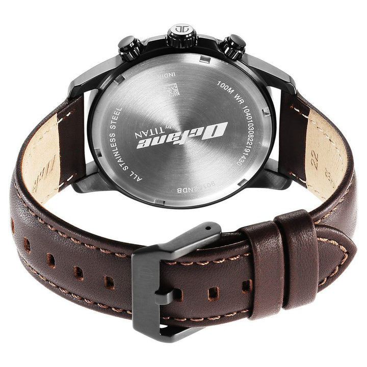 Titan Quartz Chronograph Blue Dial Leather Strap Watch for Men - The Watch Factory ®