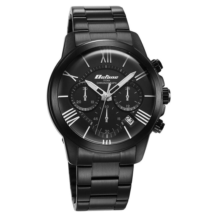 Titan Octane Classic Sporty Black Dial Chronograph Stainless Steel Strap Watch for Men - The Watch Factory ®