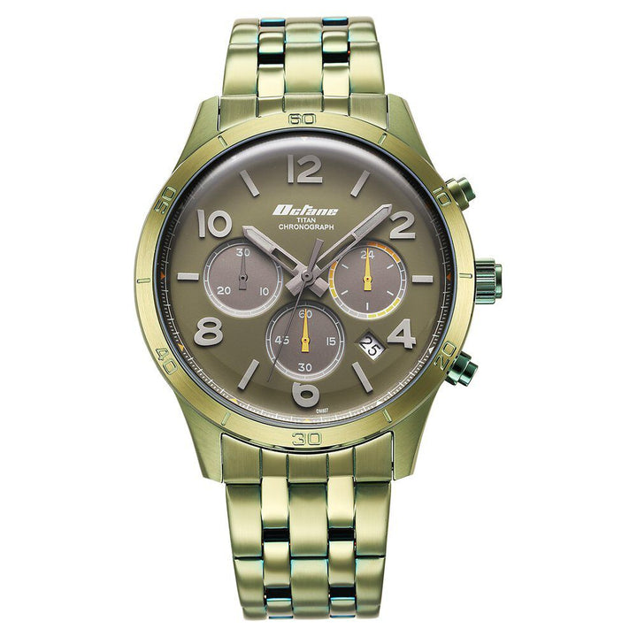 Titan Octane Classic Sporty Green Dial Chronograph Stainless Steel Strap watch for Men - The Watch Factory ®