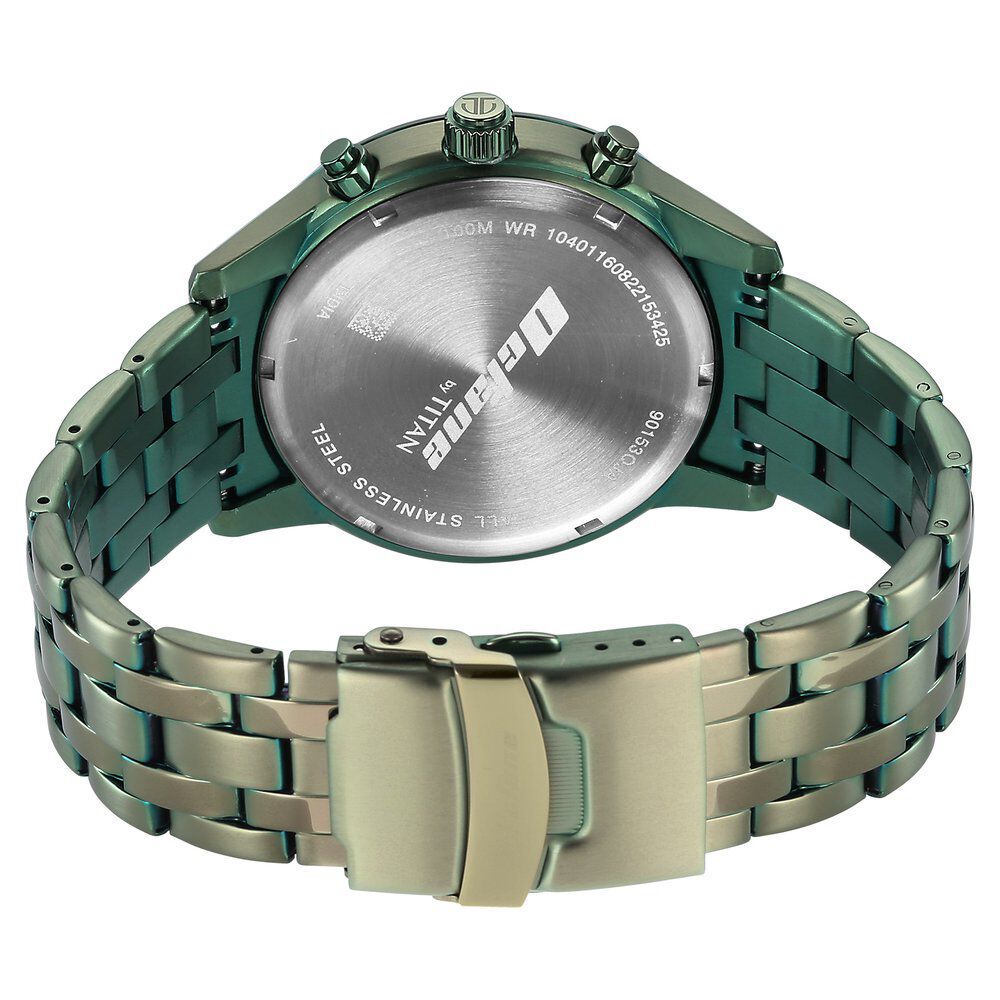 Titan Octane Classic Sporty Green Dial Chronograph Stainless Steel Strap watch for Men - The Watch Factory ®