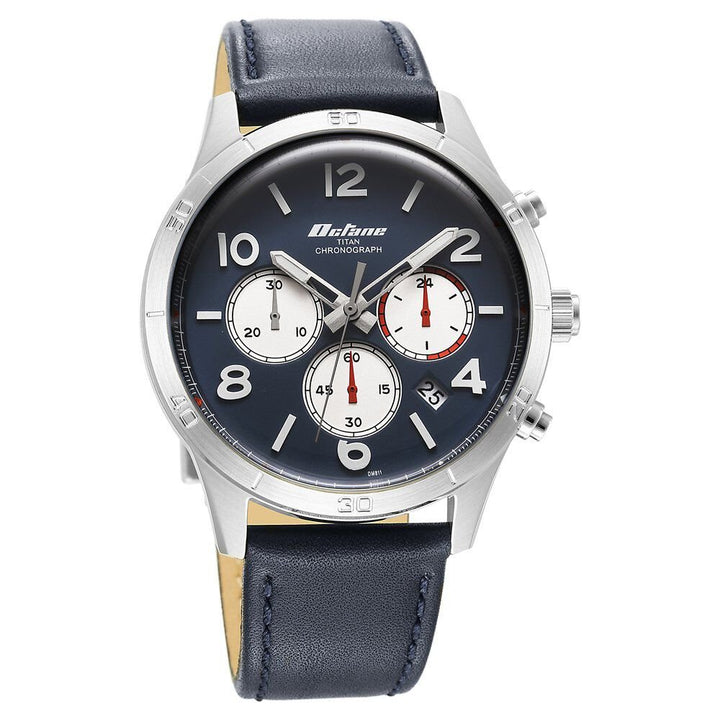 Titan Octane Classic Sporty Blue Dial Chronograph Stainless Steel Strap watch for Men - The Watch Factory ®