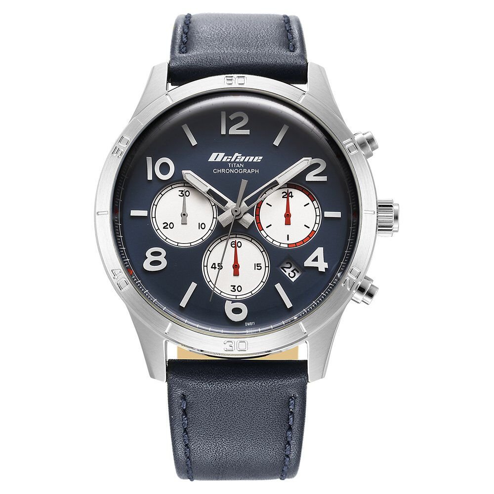 Titan Octane Classic Sporty Blue Dial Chronograph Stainless Steel Strap watch for Men - The Watch Factory ®