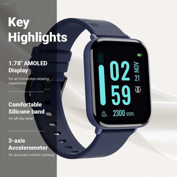 Titan Smart Watch Silicone Blue Strap Watch For Unisex