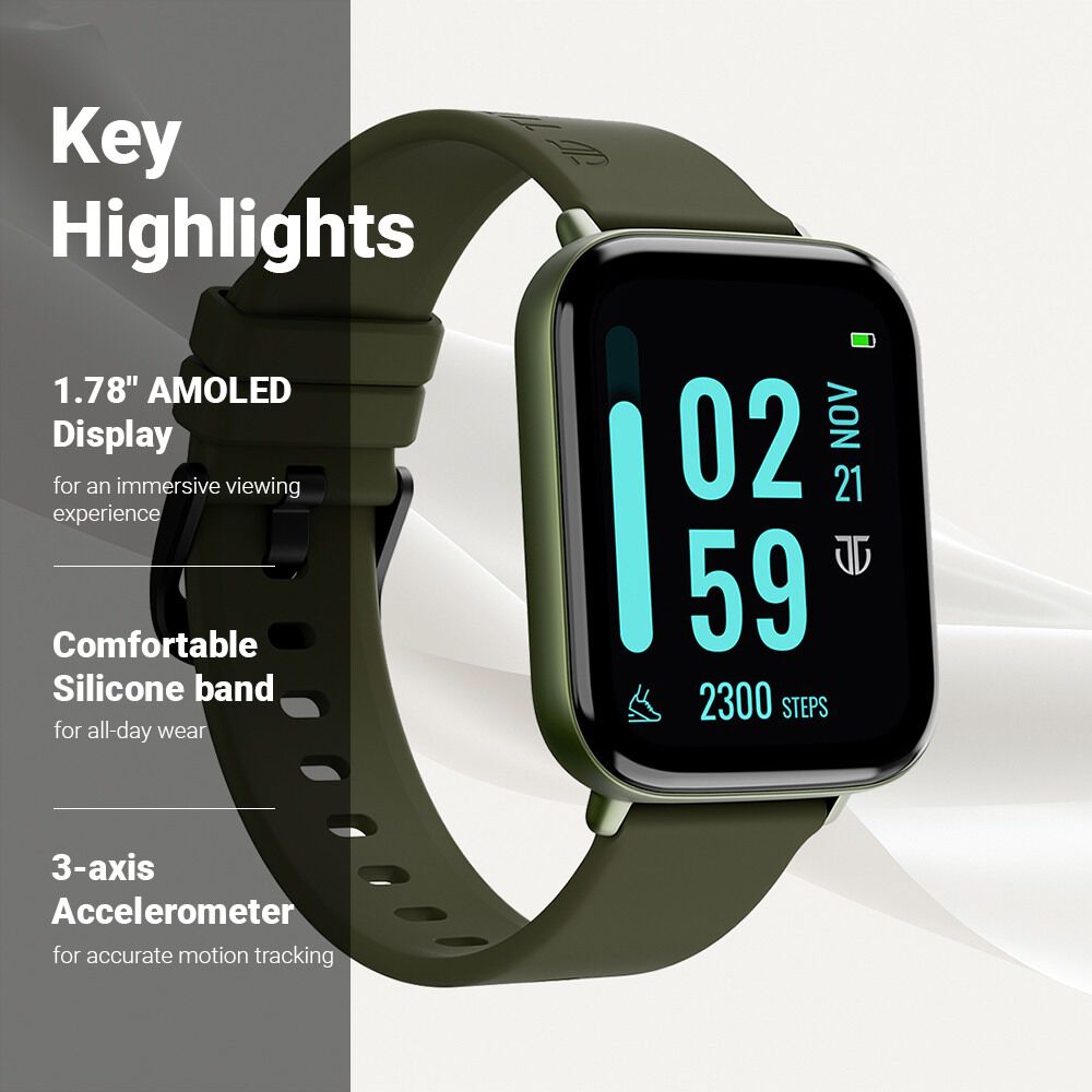 Titan Smart Watch Silicone Green Strap Watch For Unisex