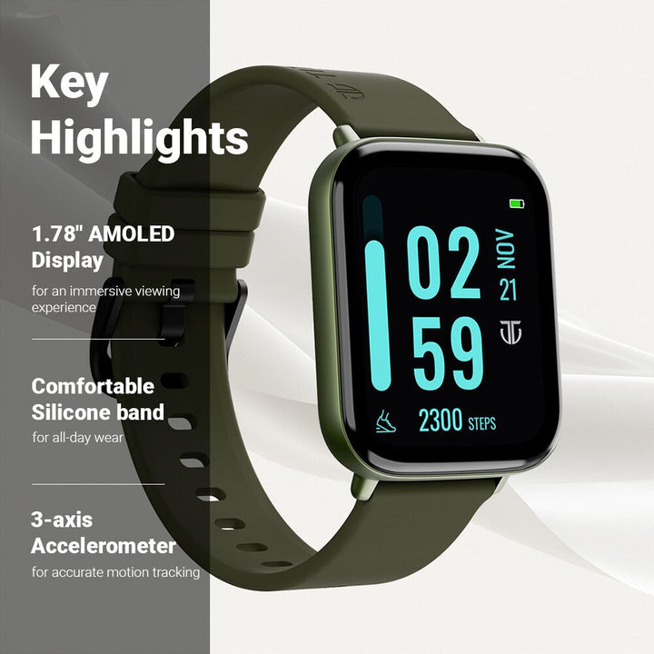 Titan Smart Watch Silicone Green Strap Watch For Unisex