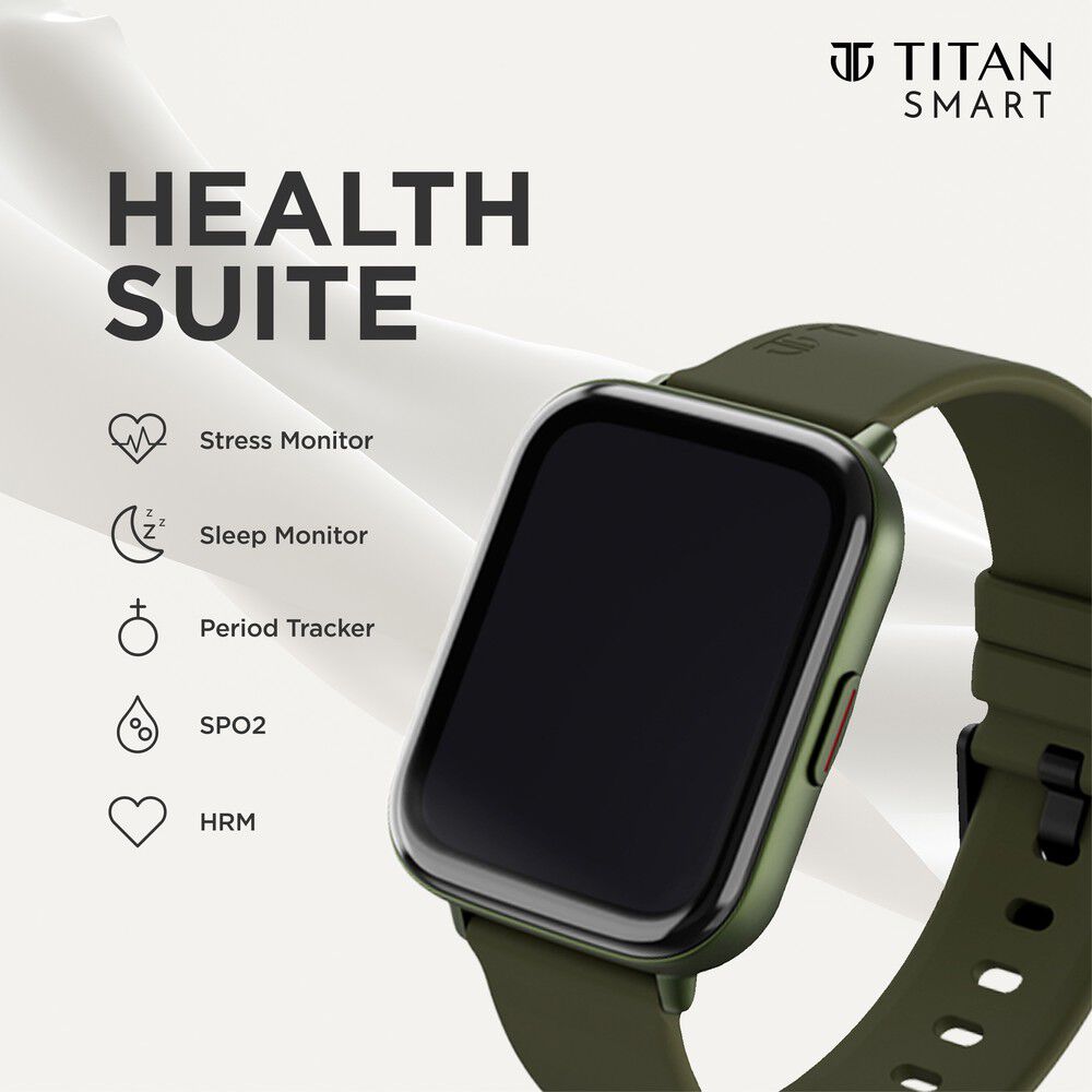 Titan Smart Watch Silicone Green Strap Watch For Unisex