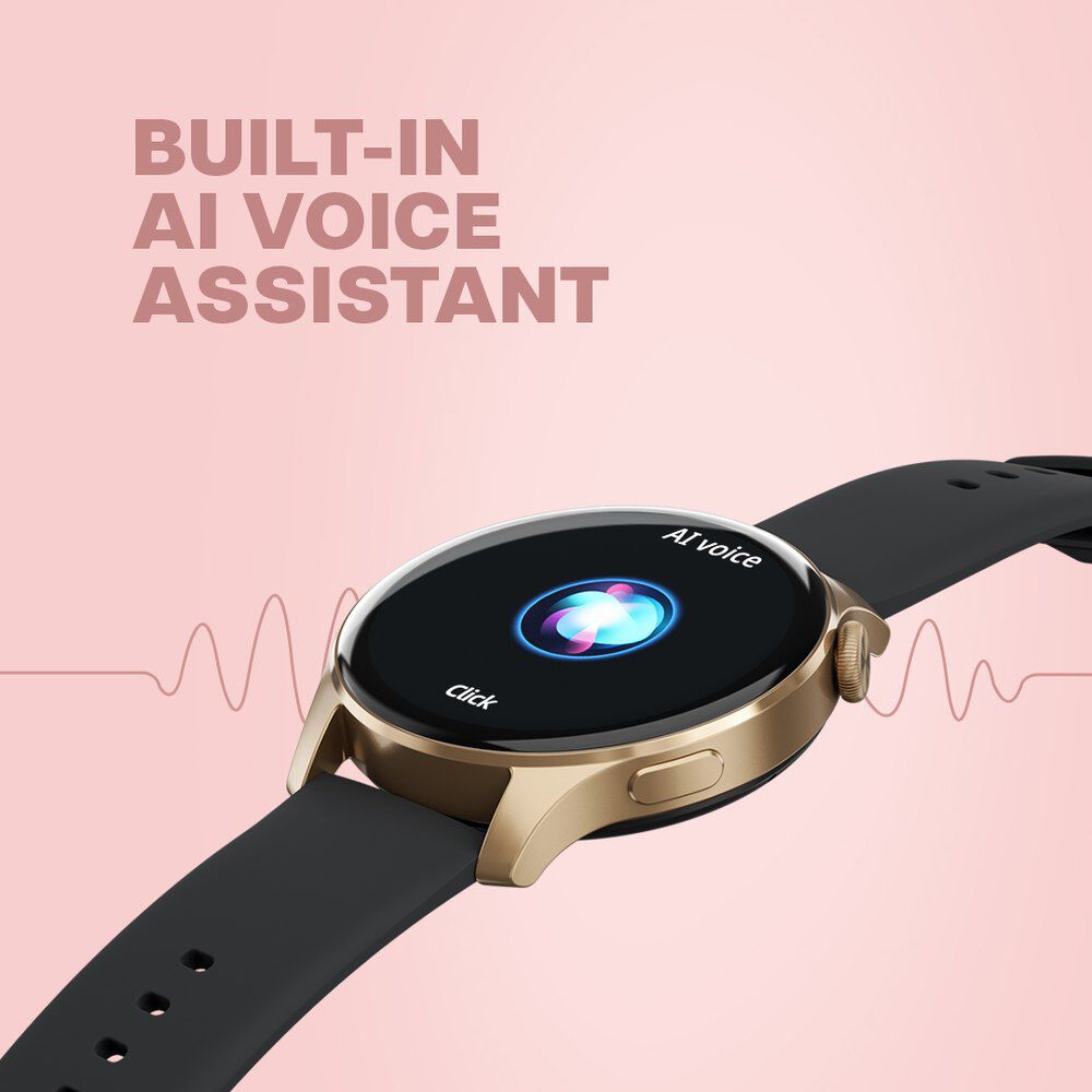 Titan Talk- Touch Screen Watch with Grey Strap, BT Calling, AI- Voice Assistant, and Amoled Display