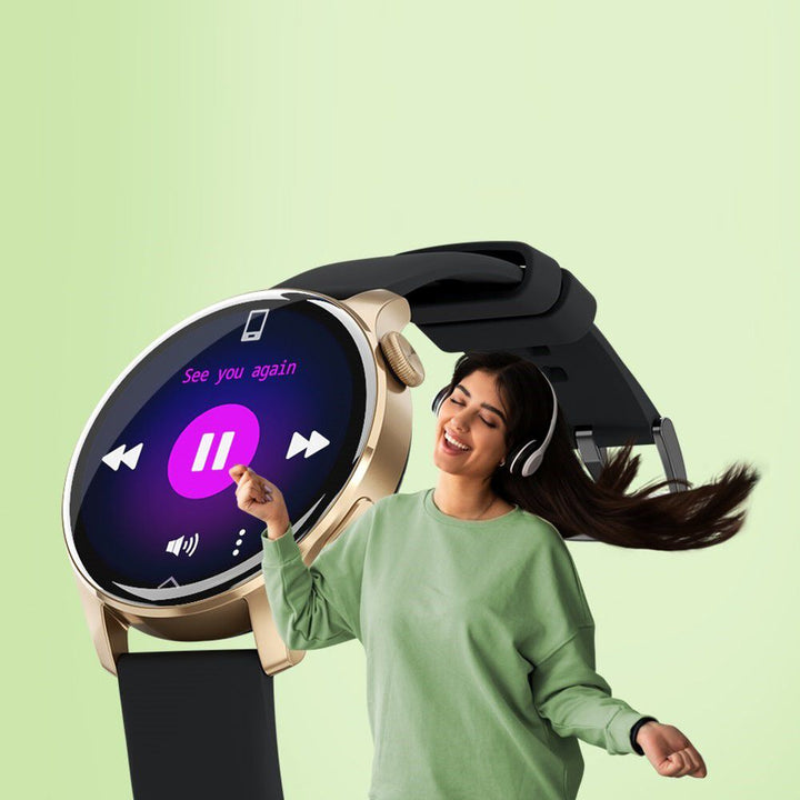 Titan Talk Black Dial Smart Silicone Strap watch for Unisex