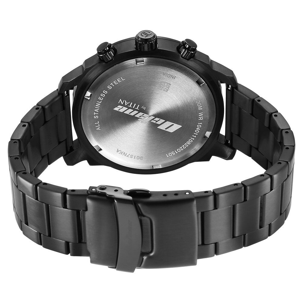 Titan Octane Classic Sporty Quartz Chronograph Black Dial Stainless Steel Strap watch for Men - The Watch Factory ®