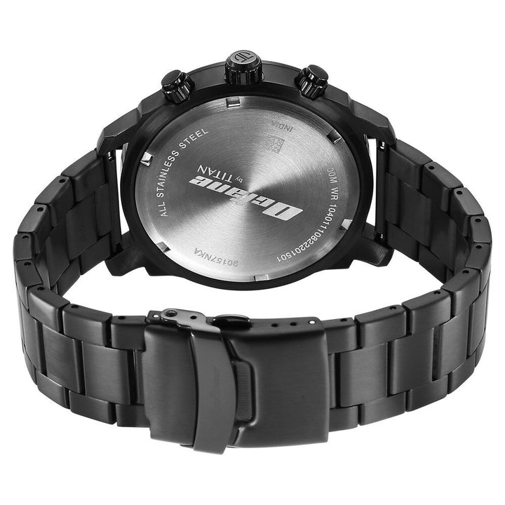Titan Octane Classic Sporty Quartz Chronograph Black Dial Stainless Steel Strap watch for Men - The Watch Factory ®