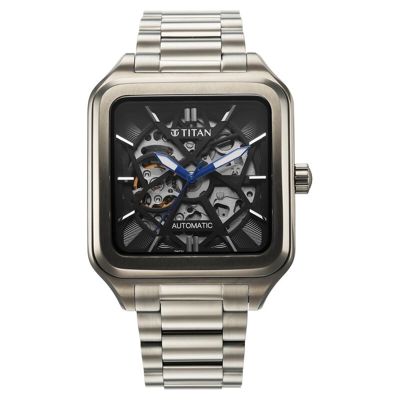 Titan Shaped Automatics Anthracite Dial Automatic Stainless Steel Strap Watch for Men