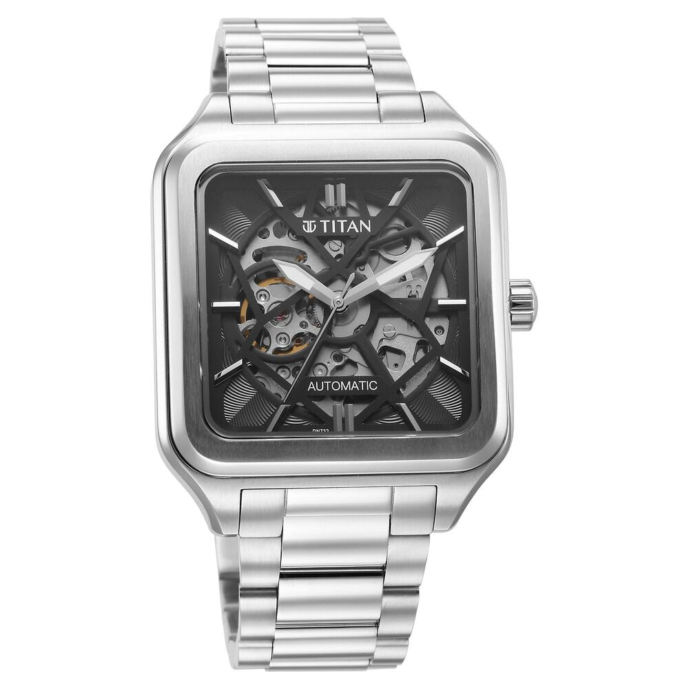 Titan Shaped Automatics Anthracite Dial Stainless Steel Strap for Men - The Watch Factory ®