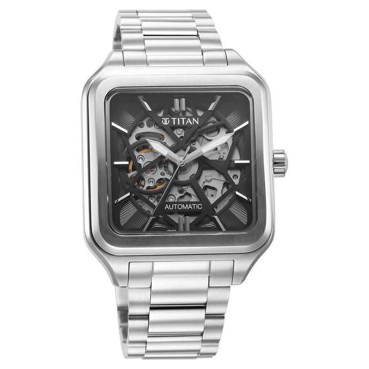 Titan Shaped Automatics Anthracite Dial Stainless Steel Strap for Men - The Watch Factory ®