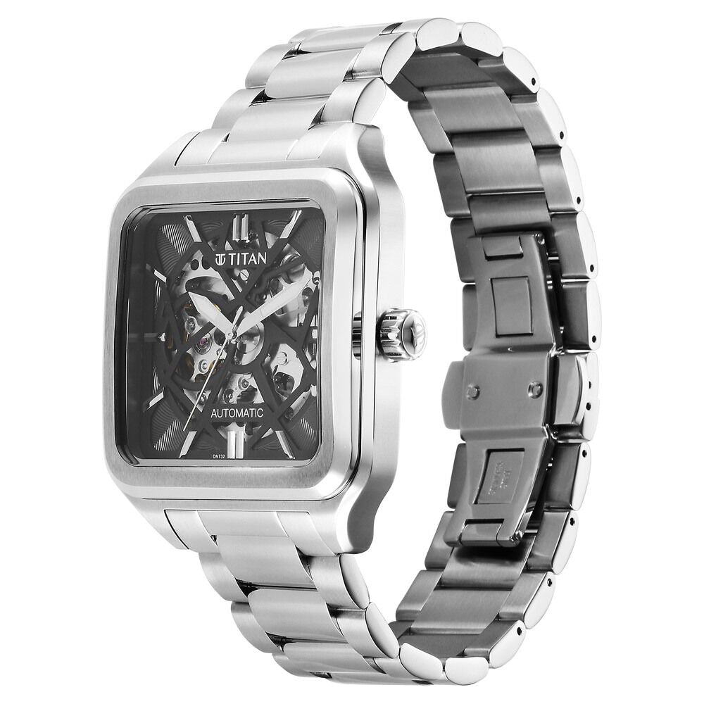 Titan Shaped Automatics Anthracite Dial Stainless Steel Strap for Men - The Watch Factory ®