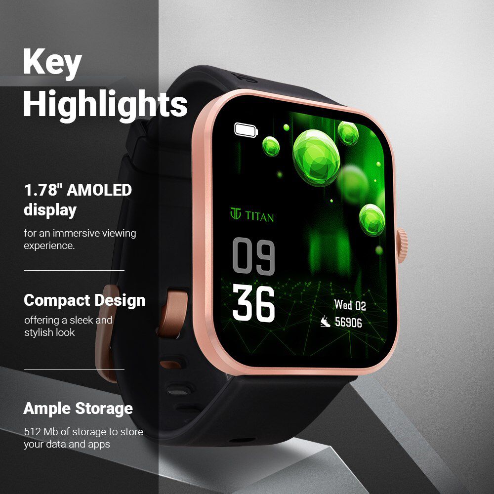 Titan Talk S Rose Gold Touch Smart Watch For Unisex