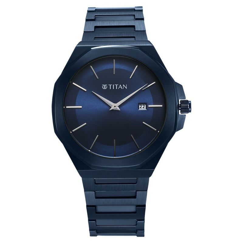 Titan Classique Slim Square Quartz Analog With Date Black Dial