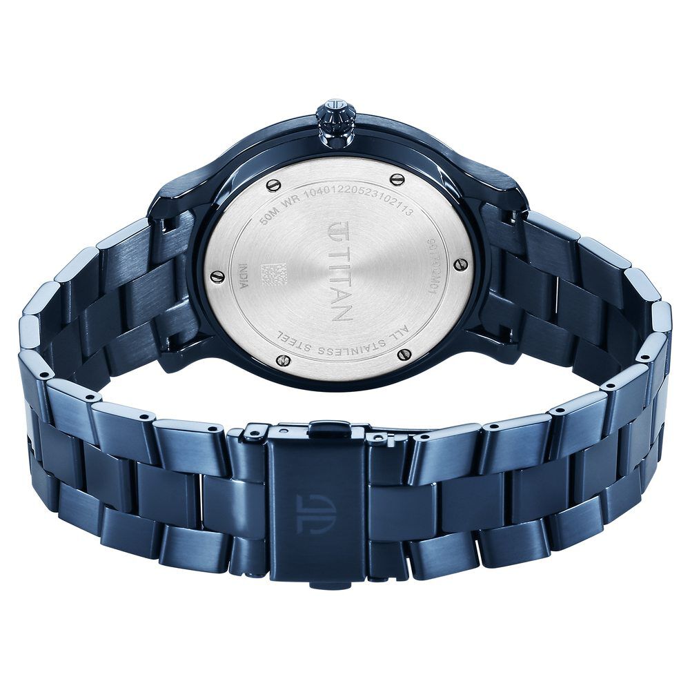 Titan Classic Distincta Blue Dial Analog with Date Stainless Steel Strap watch for Men - The Watch Factory ®