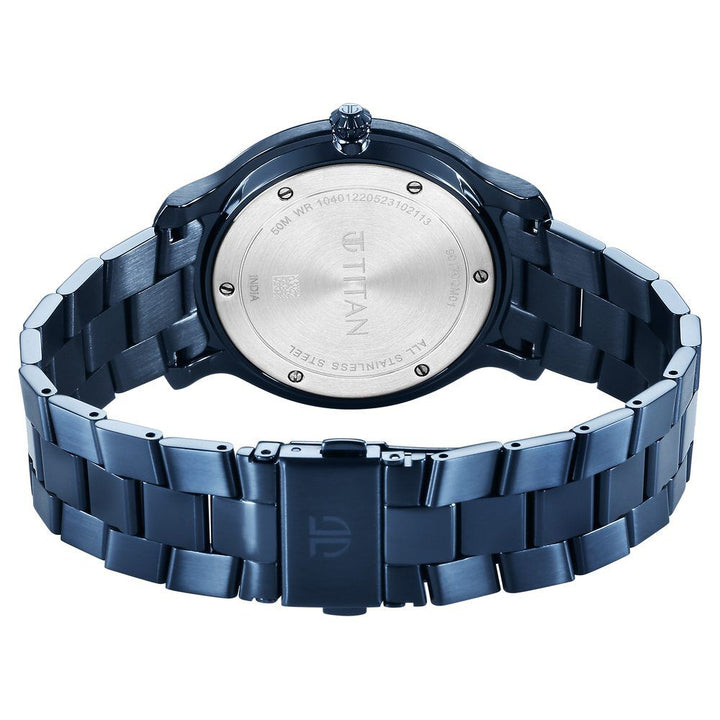 Titan Classic Distincta Blue Dial Analog with Date Stainless Steel Strap watch for Men - The Watch Factory ®