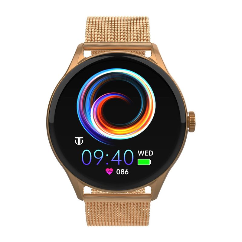 Titan Evoke Smartwatch - Seamless Calls, Voice Assistant, Rose Gold Strap