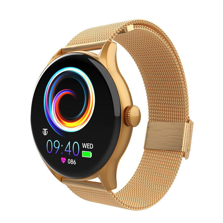 Titan Evoke Smartwatch - Seamless Calls, Voice Assistant, Rose Gold Strap