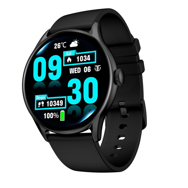 Titan Evoke Black: Luminous AMOLED Display & Water-Resistant Smartwatch