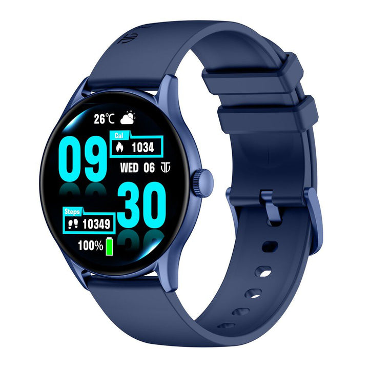 Titan Evoke Blue: Luminous AMOLED Display & Water-Resistant Smartwatch