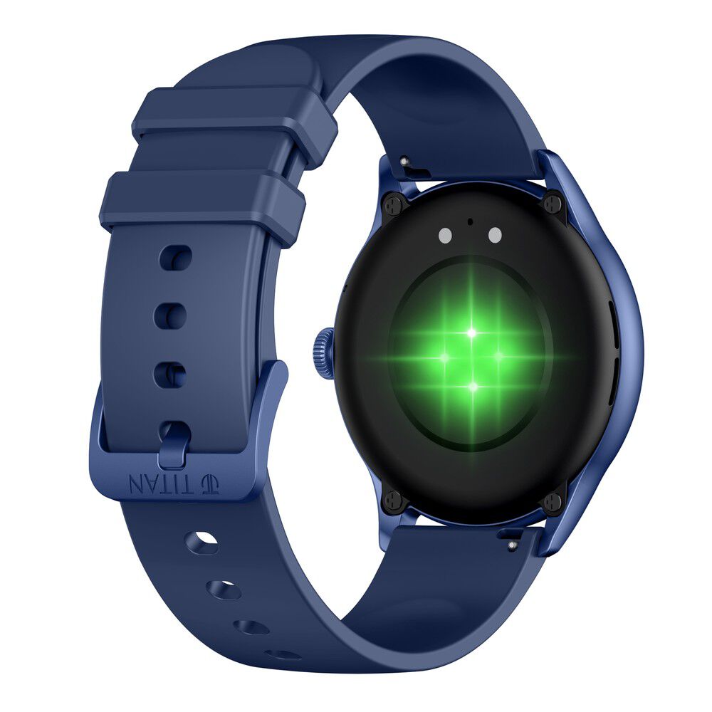 Titan Evoke Blue: Luminous AMOLED Display & Water-Resistant Smartwatch