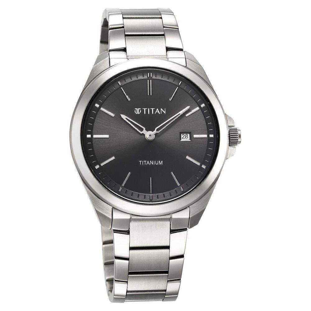 Titan Titanium Quartz Analog Black Dial Titanium Strap Watch for Men - The Watch Factory ®