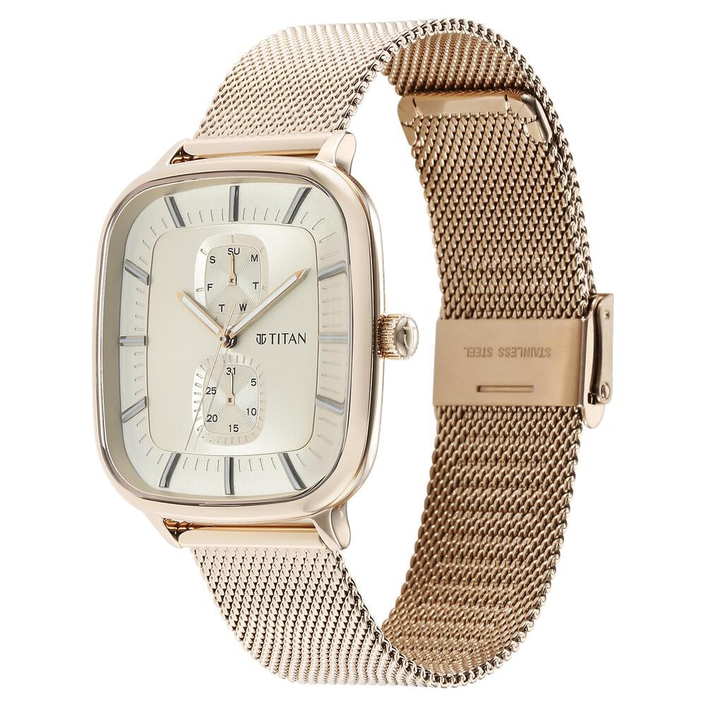 Titan Avant Garde Silver Dial Quartz Multifunction Stainless Steel Strap watch for Men - The Watch Factory ®