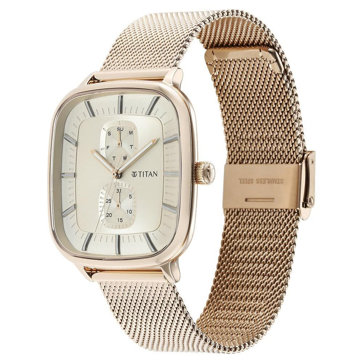 Titan Avant Garde Silver Dial Quartz Multifunction Stainless Steel Strap watch for Men - The Watch Factory ®