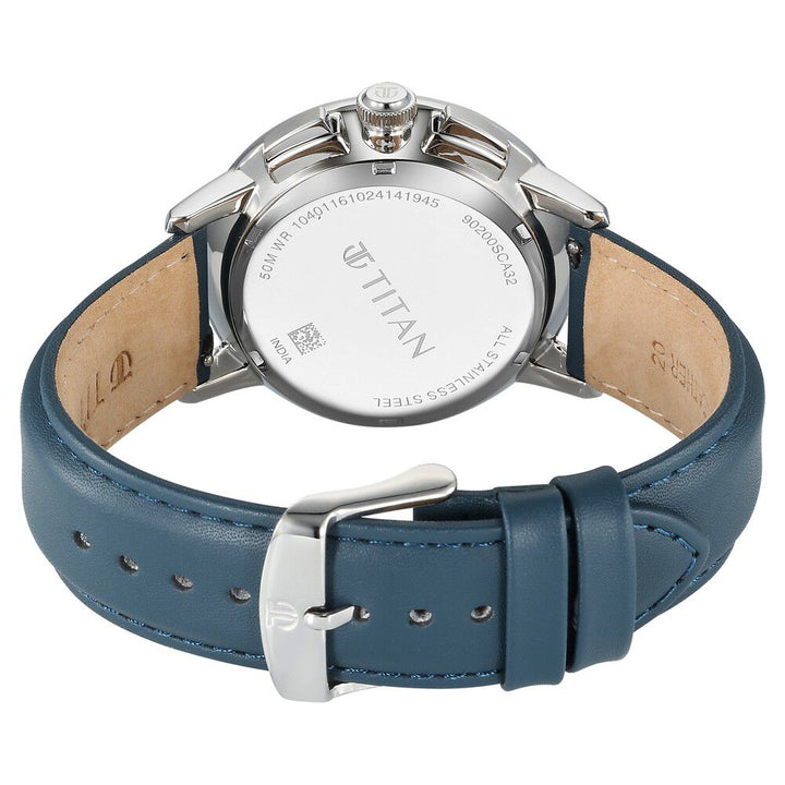 Titan Light leathers Multifunction Silver Dial Leather Strap Watch For Men - The Watch Factory ®