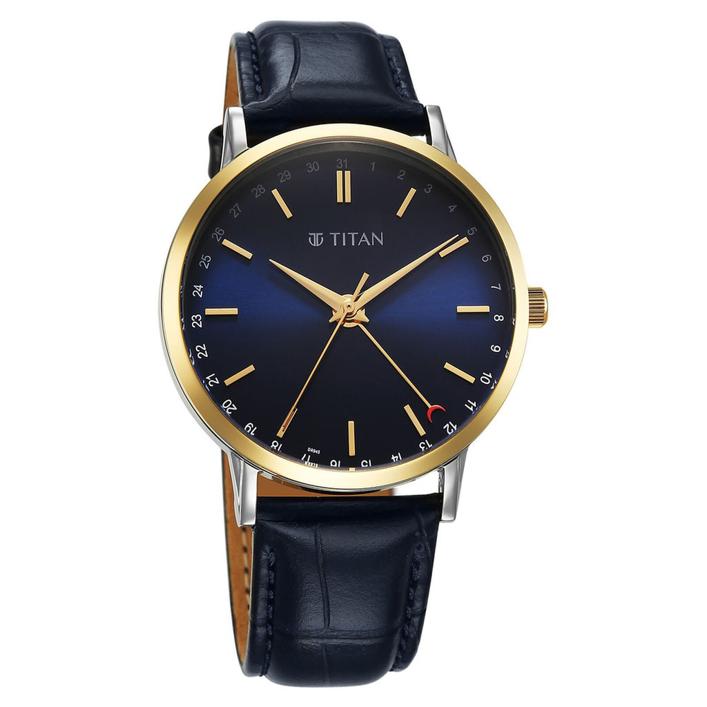 Titan Elegance 90202BL01 Blue Dial Men's Watch