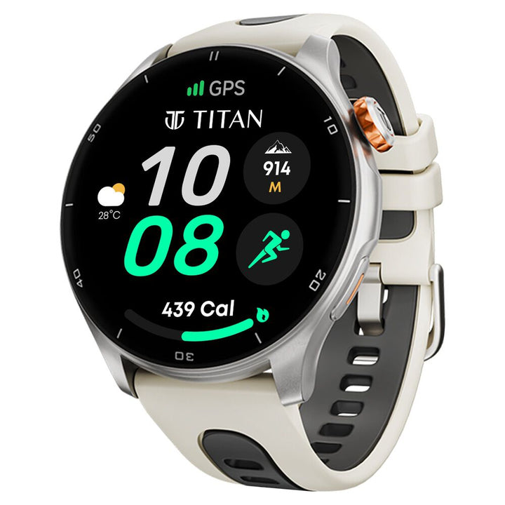 Titan Celestor Advanced GPS & Barometer 3.6 CM AMOLED Display with AOD, Pizoelectric Functional Crown Moonlight Edition 90206AP03