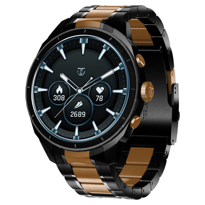 Titan Heritage Premium Smartwatch with All SS Design, 3.6 CM AMOLED Display, BT Calling, Advanced Chipset, Titan Health 90207KM01