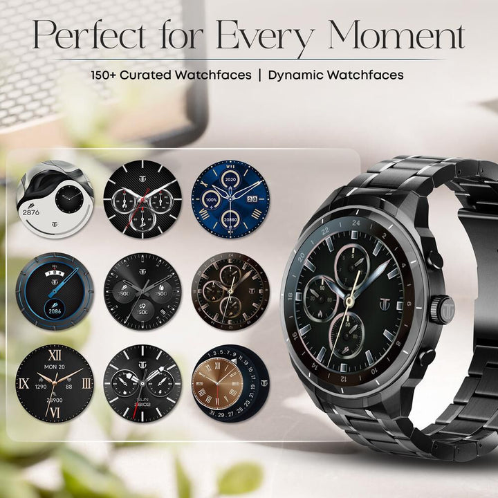 Titan Heritage Premium Smartwatch with All SS Design, 3.6 CM AMOLED Display, BT Calling, Advanced Chipset, Titan Health 90207KM01