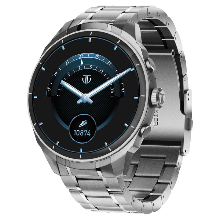 Titan Heritage Premium Smartwatch with All SS Design, 3.6 CM AMOLED Display, BT Calling, Advanced Chipset, Titan Health 90207SM01