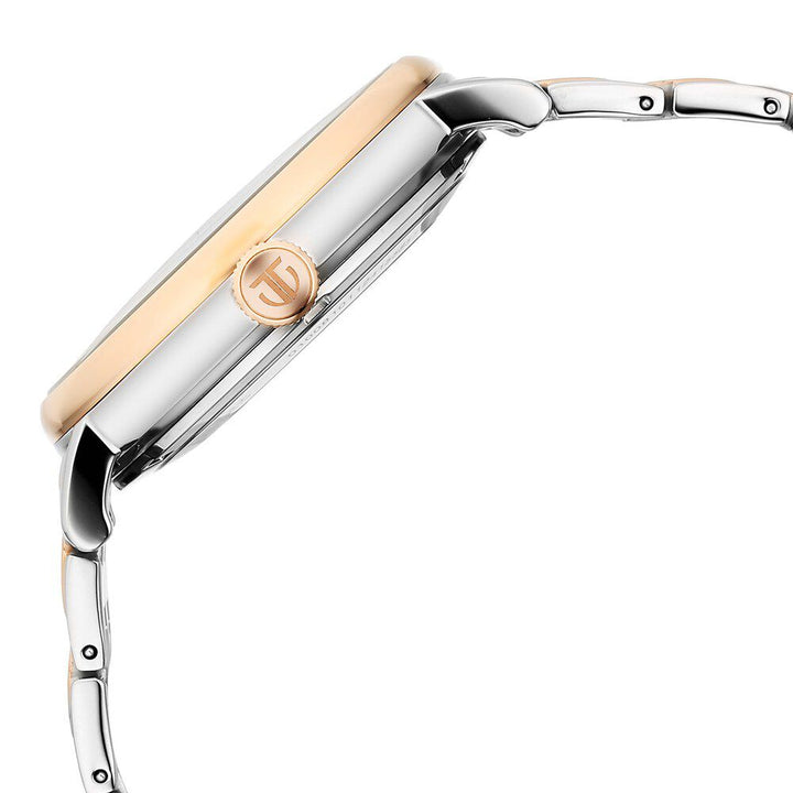 Titan Yin Yang Skeletal Automatic Analog with White Dial Silver and Rose Gold Stainless Steel Strap Watch for Men-90222KM01