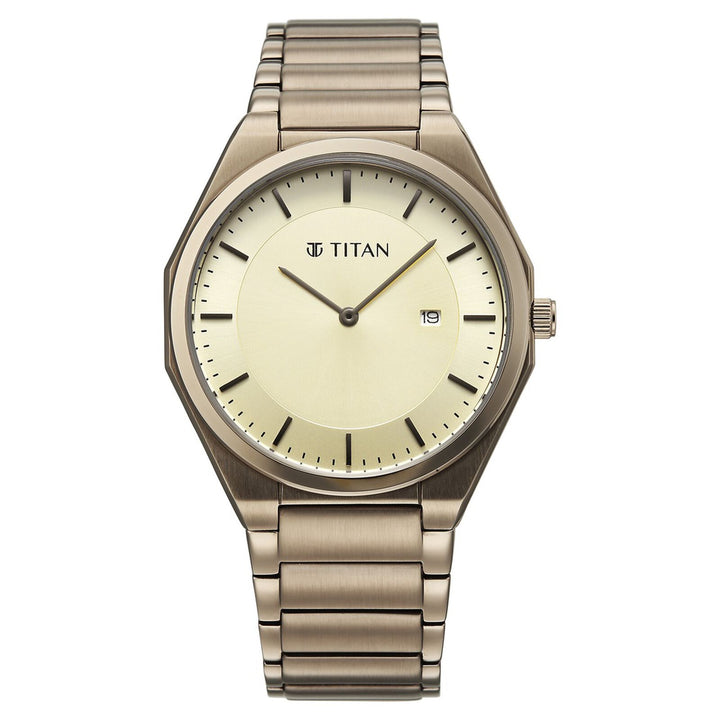 Titan Classique Slim Wear 90257QM03 Champagne Dial Men&