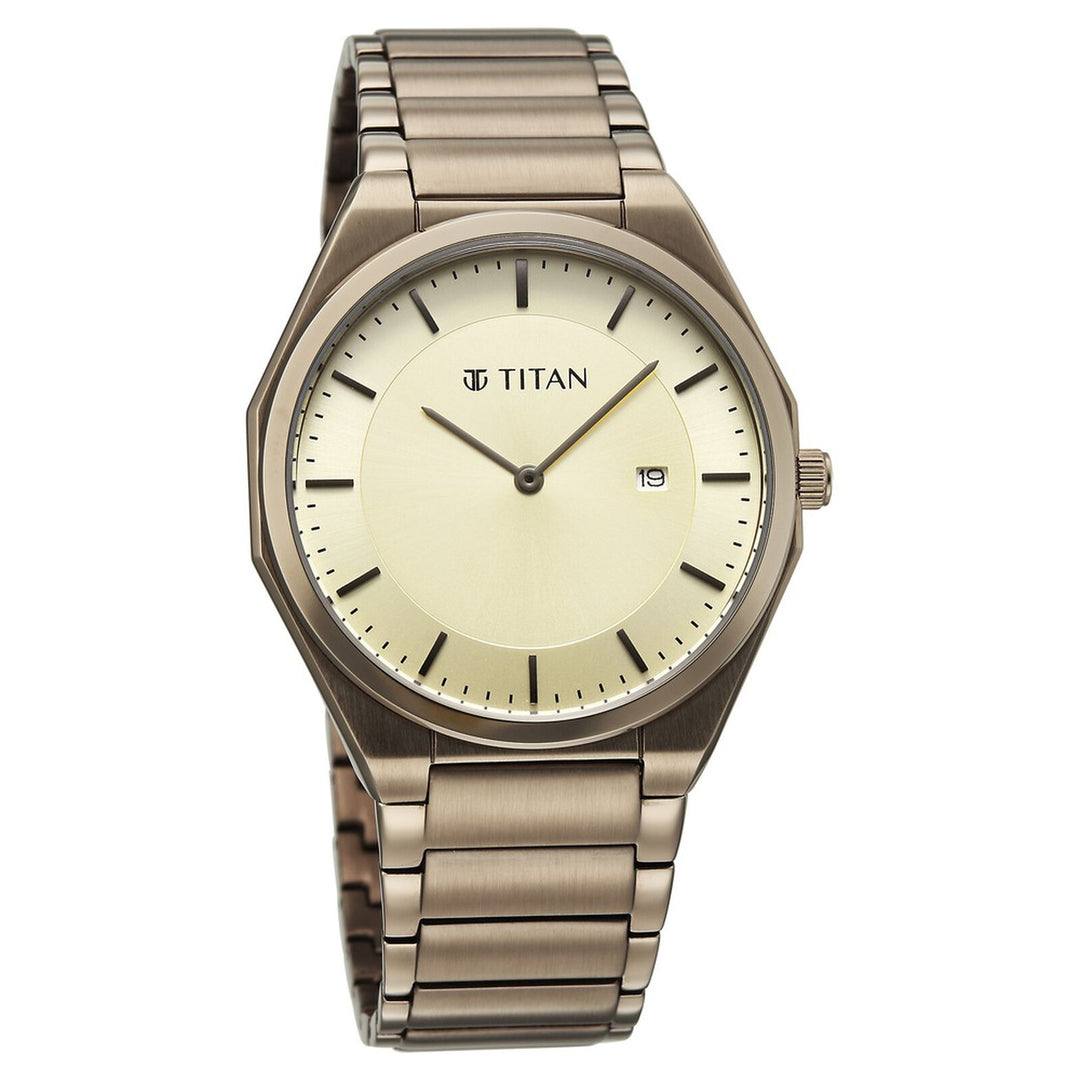 Titan Classique Slim Wear 90257QM03 Champagne Dial Men&